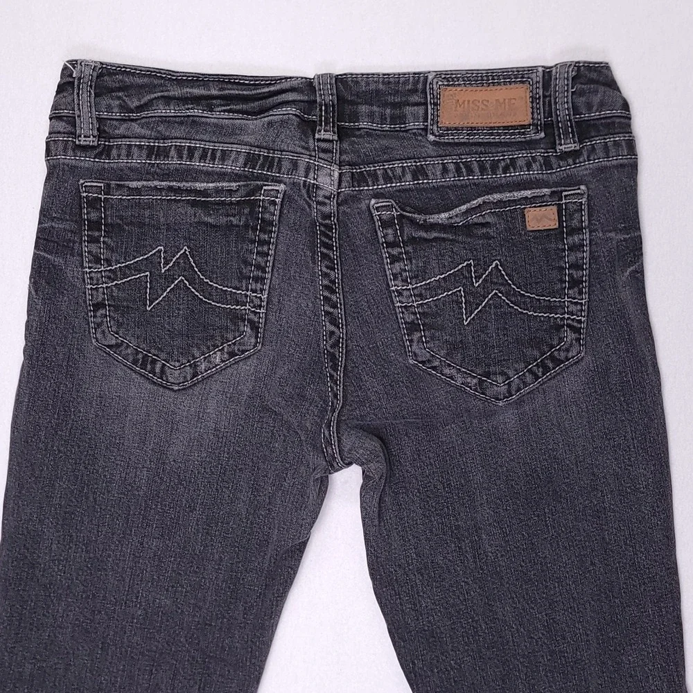 Miss Me Jeans Sunny Skinny Gray‎ Distressed Denim Women Size 31